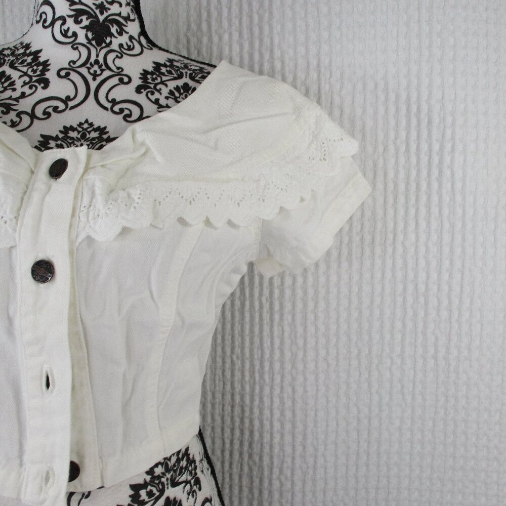 SWITCH USA Cropped Ruffle Top Size Large - Picture 3 of 10